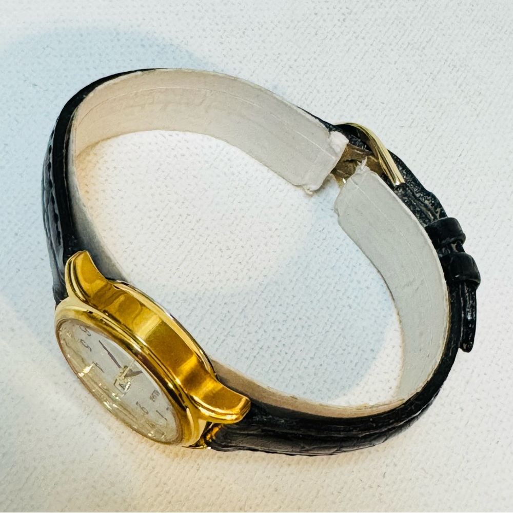 Seiko Pulsar 24mm Women's Day/Date Watch Gold Black Croco Leather VX83-X002 - Picture 5 of 14